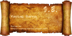 Vastag Barna névjegykártya